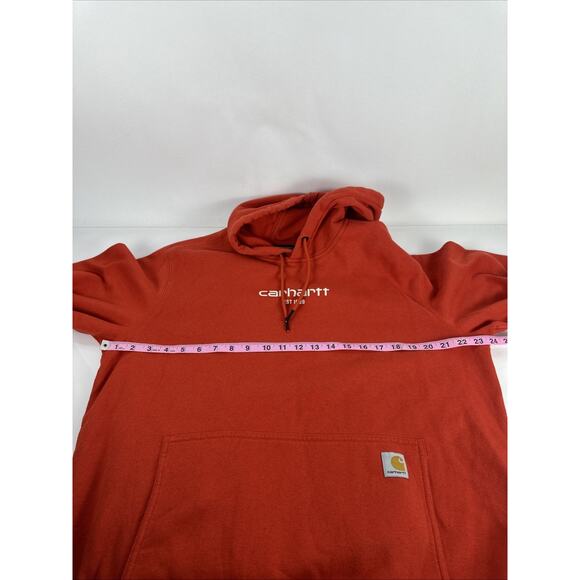 Carhartt Force Pullover Hoodie Red Mens Size Large Relaxed Fit - Picture 6 of 8